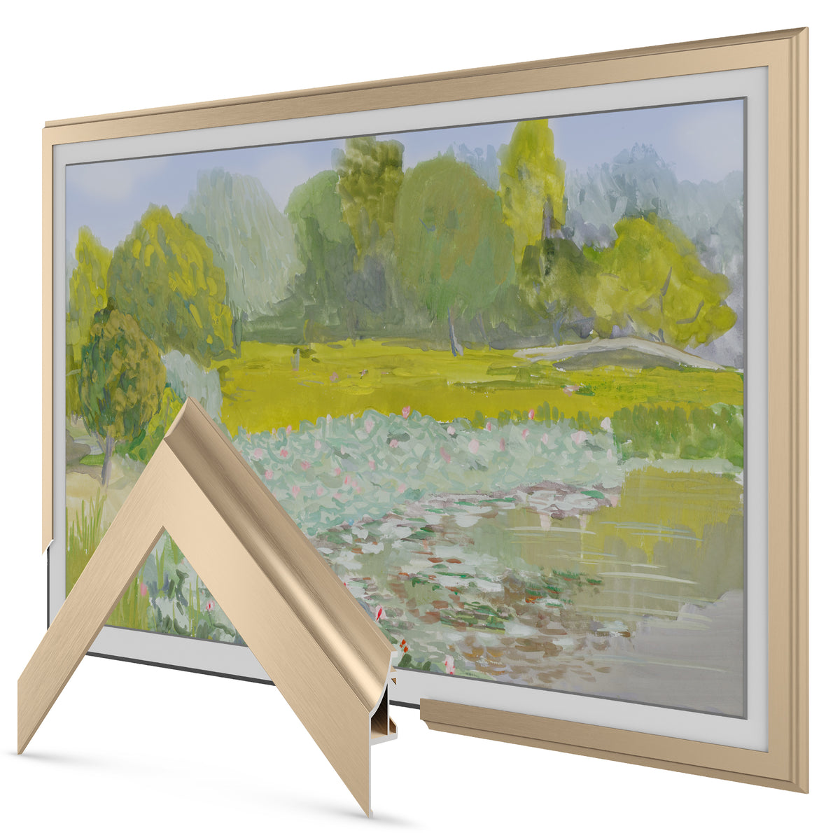 Pale Gold - Alloy Scoop Samsung Frame TV Bezel