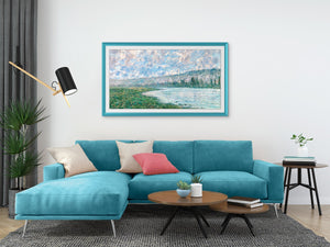 Turquoise des Caraïbes - Lunette de cadre Samsung prismatique en alliage