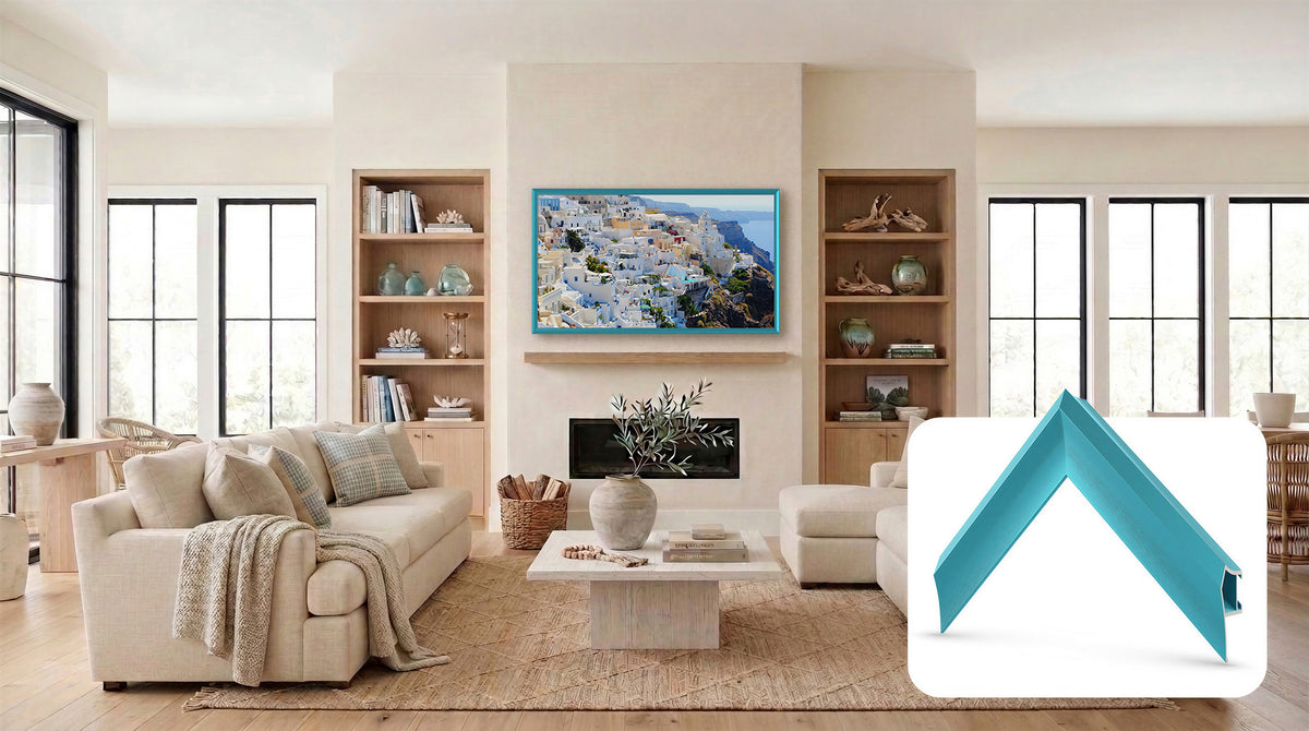 Turquoise des Caraïbes - Lunette de cadre Samsung prismatique en alliage
