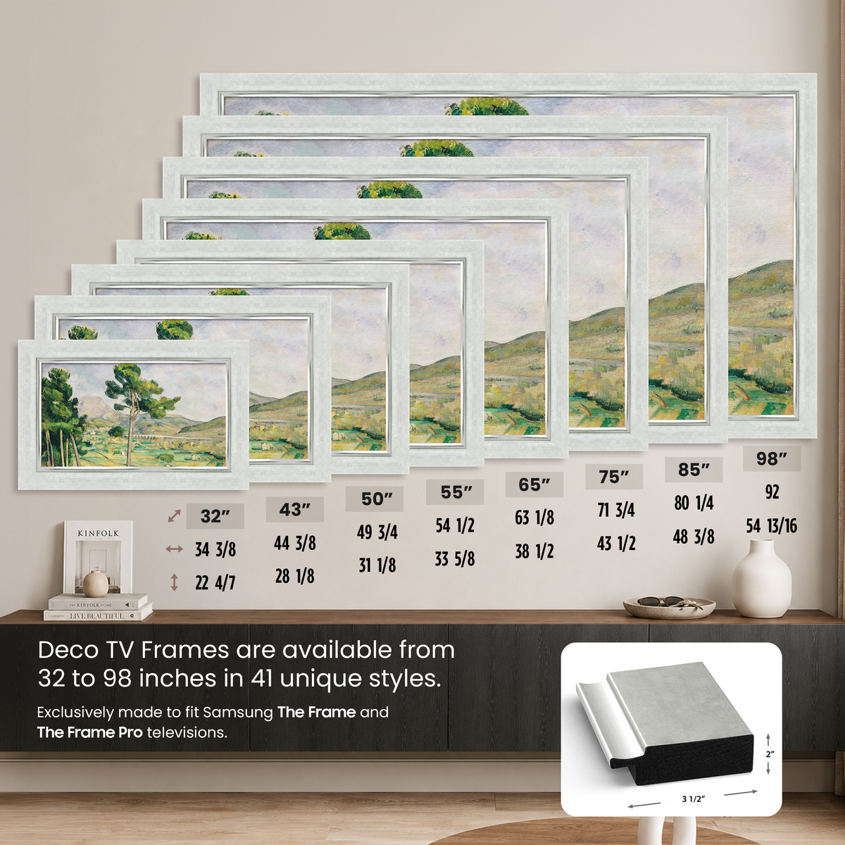 Deco TV Frames Samsung the Frame TV Contemporary Silver