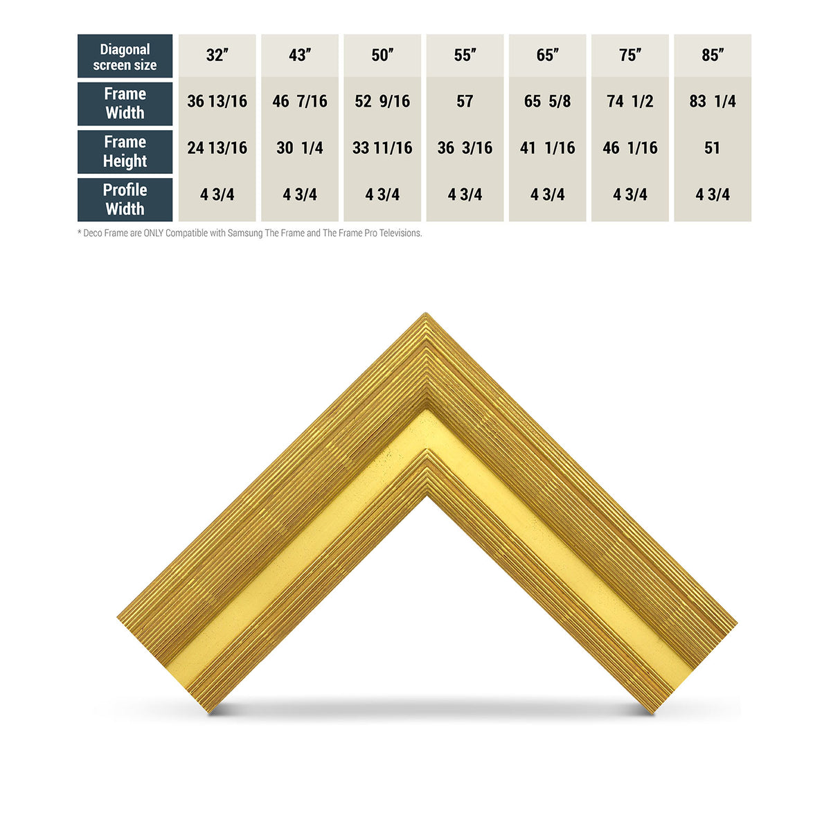 Comparison Chart of M8048 Deco Gold