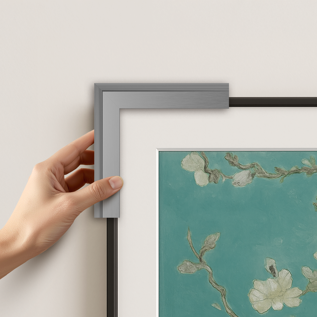 Graphite - Alloy Scoop Samsung Frame TV Bezel