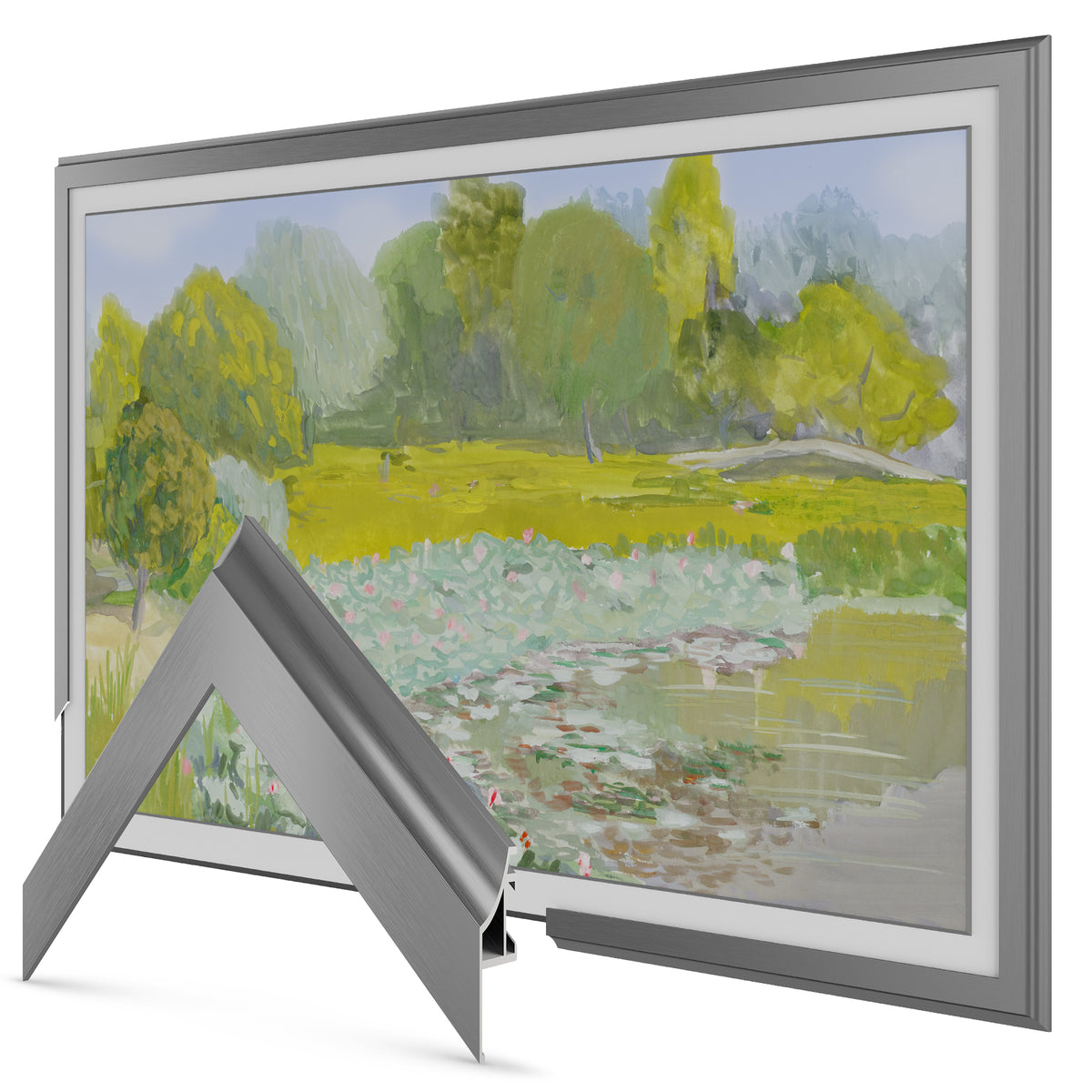 Graphite - Alloy Scoop Samsung Frame TV Bezel