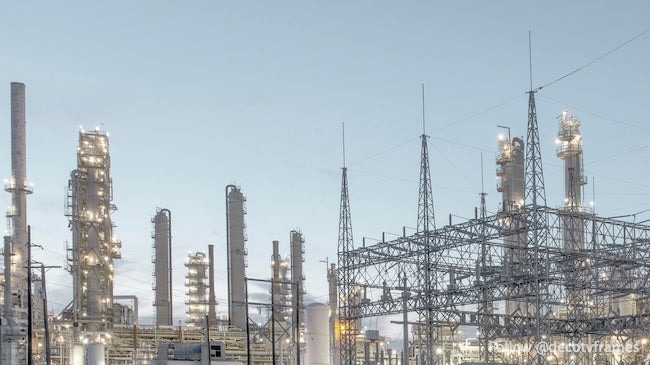 Scène industrielle sur Nueces Bay à Corpus Christi, Texas