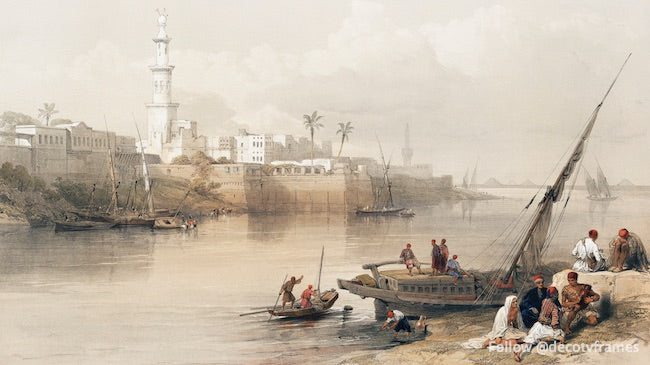 View on the Nile ferry to Gizeh illustration