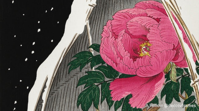 Chat bleu de Sibérie à côté d&#39;une pivoine (1925 - 1936) 