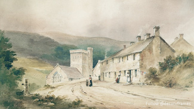 Paysage avec chaumière et église (1831) 