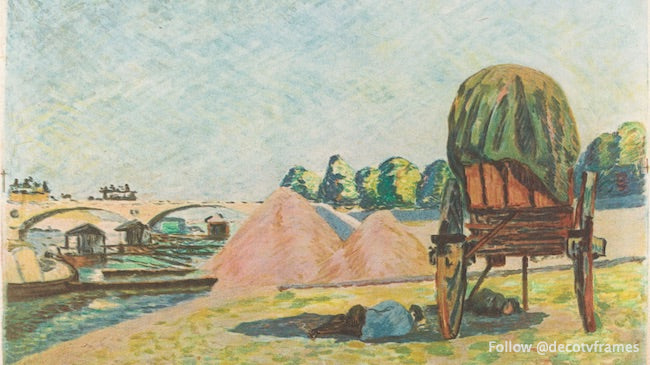 Camp de gitans avec leurs traîneaux tirés par des chevaux 