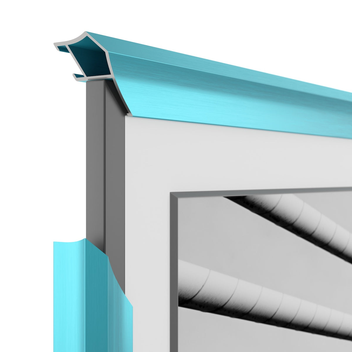 Turquoise des Caraïbes - Lunette de cadre Samsung prismatique en alliage